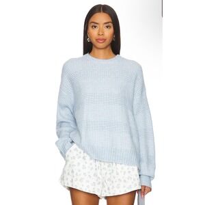 Sanctuary Snow Bunny Sweater‎ Sky Blue NWT L Long Sleeve Knit Winter Aesthetic